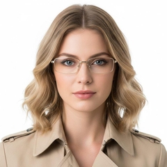 Rectangular Golden Metal Glasses #BS2012-0432