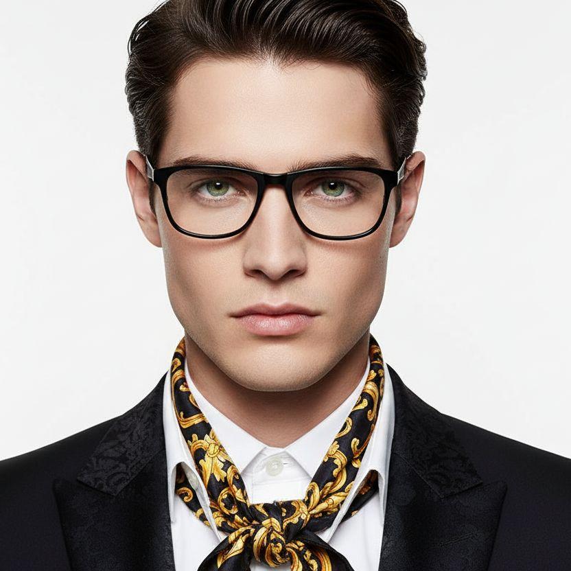 Gafas ovaladas de metal negro #BS2012-0435