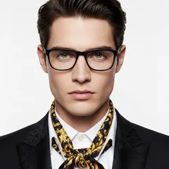 Oval Black Metal Glasses #BS2012-0435
