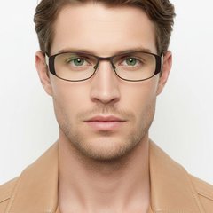 Oval Green Metal Glasses #BS2012-0438