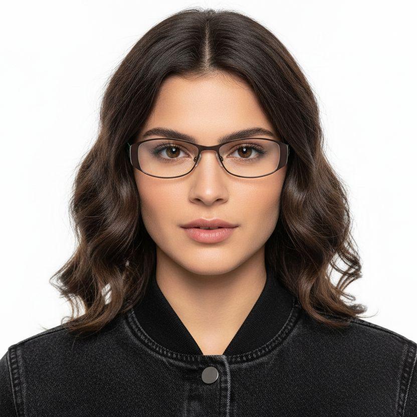 Oval Green Metal Glasses #BS2012-0438