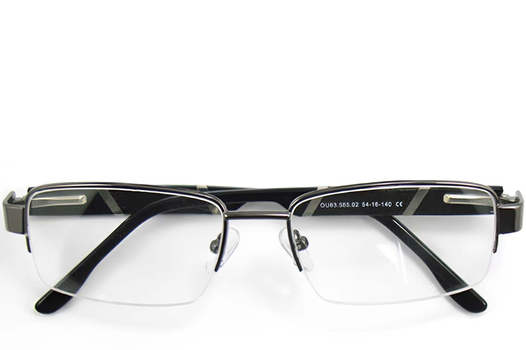 BS2012-0439_Grey_Semi-rimless_Metal_Glasses_front