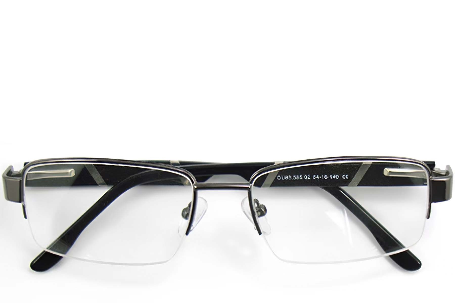 BS2012-0439_Grey_Semi-rimless_Metal_Glasses_front