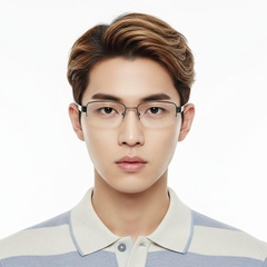 Gafas de metal gris semi al aire #BS2012-0439