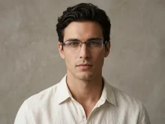 BS2012-0440_Black_Semi-rimless_Metal_Glasses-tryon_male