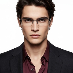 Gafas de metal negro semi al aire #BS2012-0440