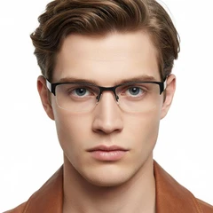 Gafas de metal gris semi al aire #BS2012-0443
