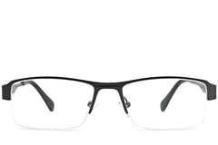 BS2012-0452_Black_Semi-rimless_Metal_Glasses_front