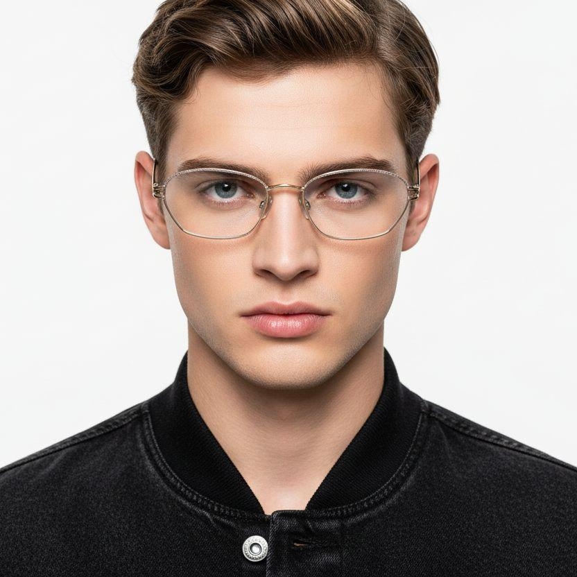 Gafas ovaladas de metal rosa #BS2012-0456