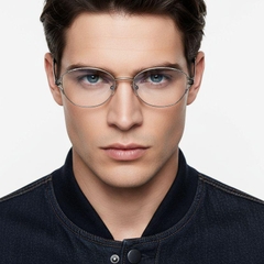 Oval Silver Metal Glasses #BS2012-0459