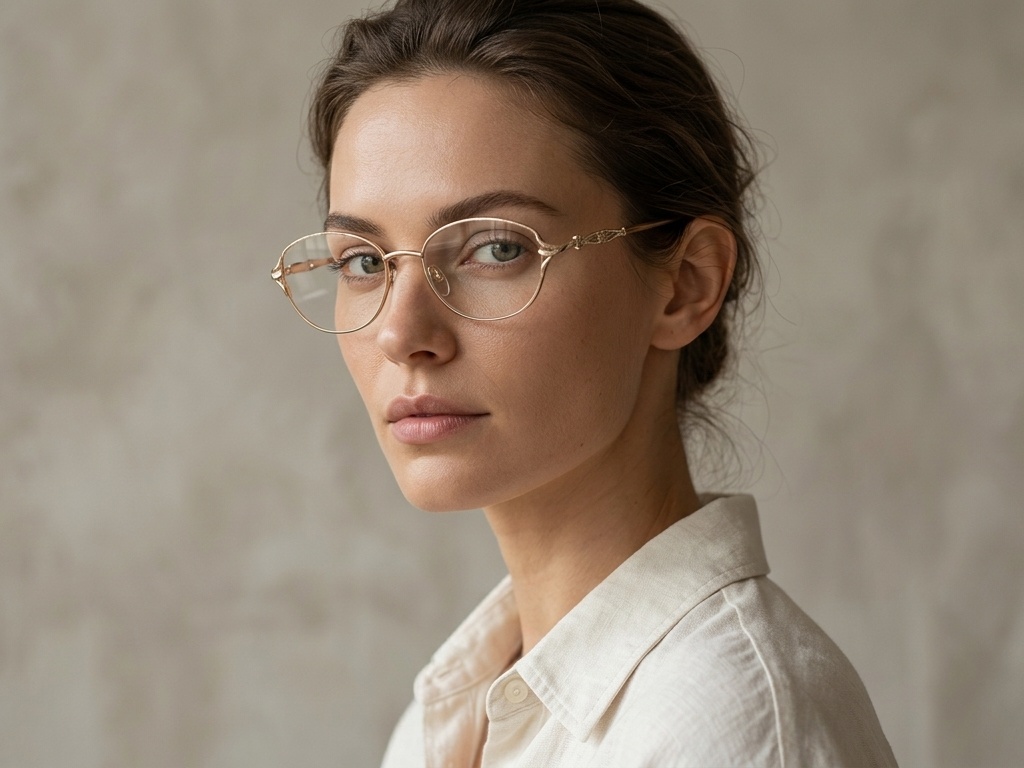 BS2012-0460_Golden_Oval_Metal_Glasses-tryon_female