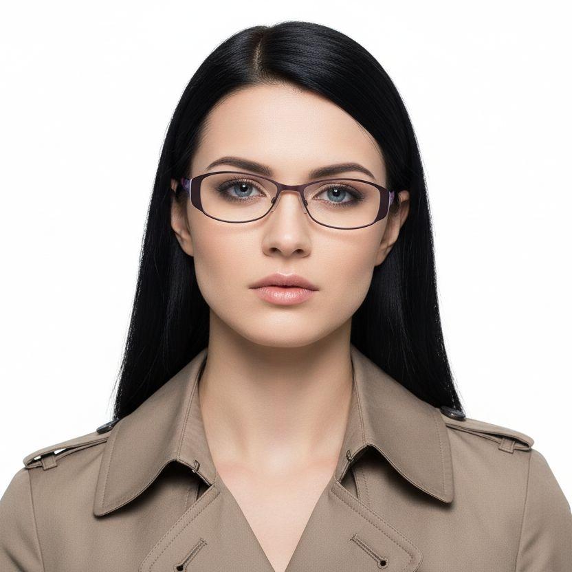 Lunettes rectangulaires en métal violet #BS2012-0463