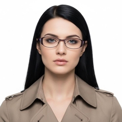 Lunettes rectangulaires en métal violet #BS2012-0463