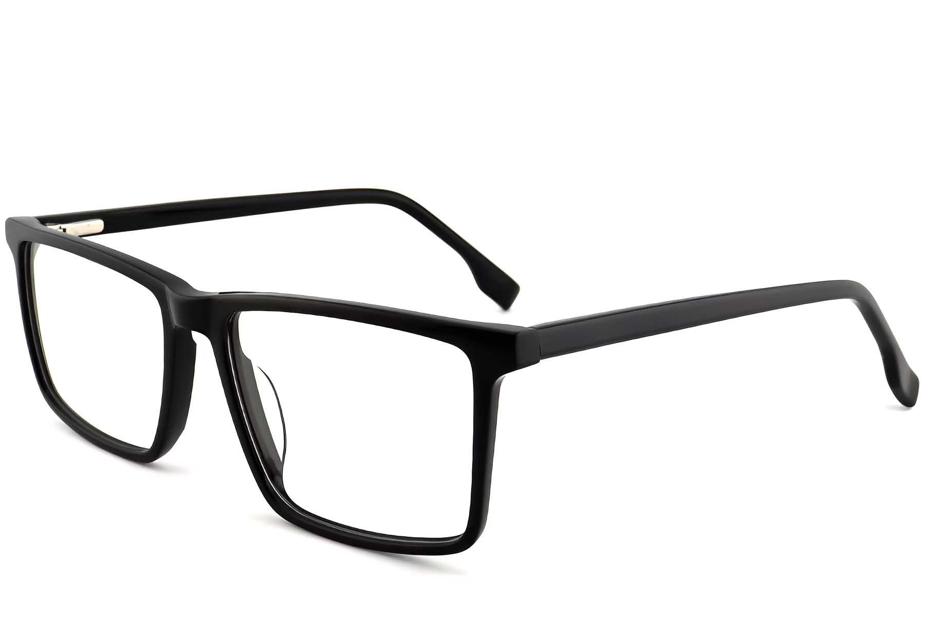 Rectangular Black Acetate Glasses #BS2012-0480