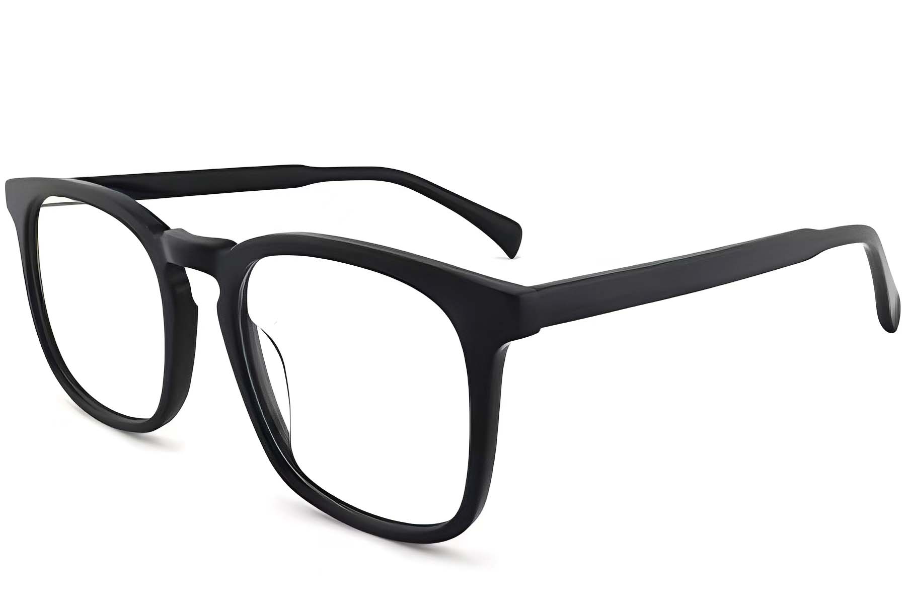 Rectangular Black Acetate Glasses #BS2012-0488