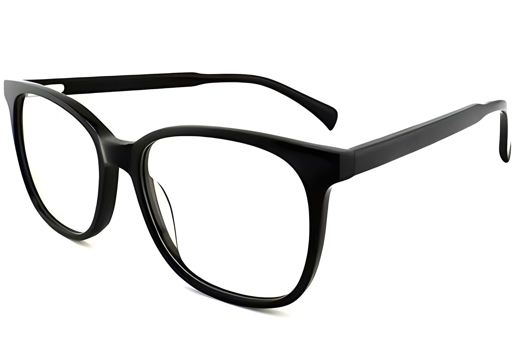 Rectangular Black Acetate Glasses #BS2012-0489