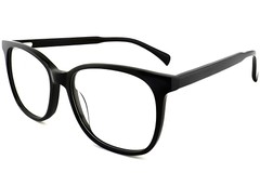 Rechteckige schwarze Acetatbrille #BS2012-0489