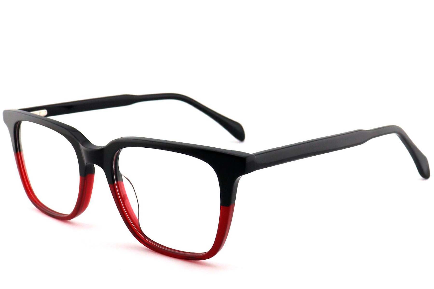 Verres rectangulaires en acétate rouge #BS2012-0589