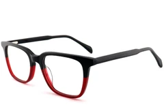 Rectangular Red Acetate Glasses #BS2012-0589