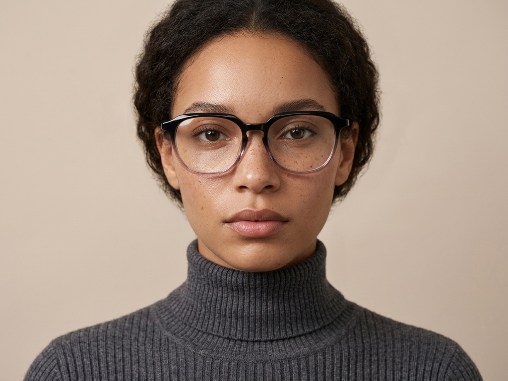 Lunettes ovales en acétate gris #BS2012-0593