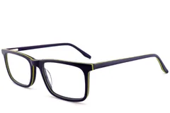 Lunettes rectangulaires en acétate bleu #BS2012-0619