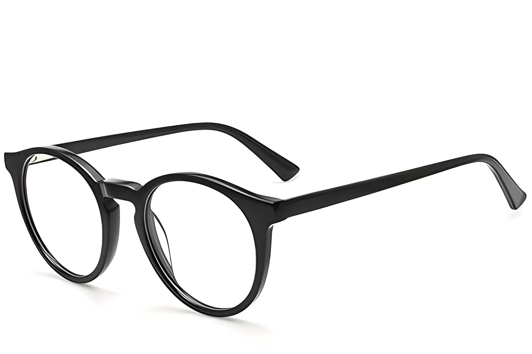 Runde schwarze Acetatbrille #BS2012-0624