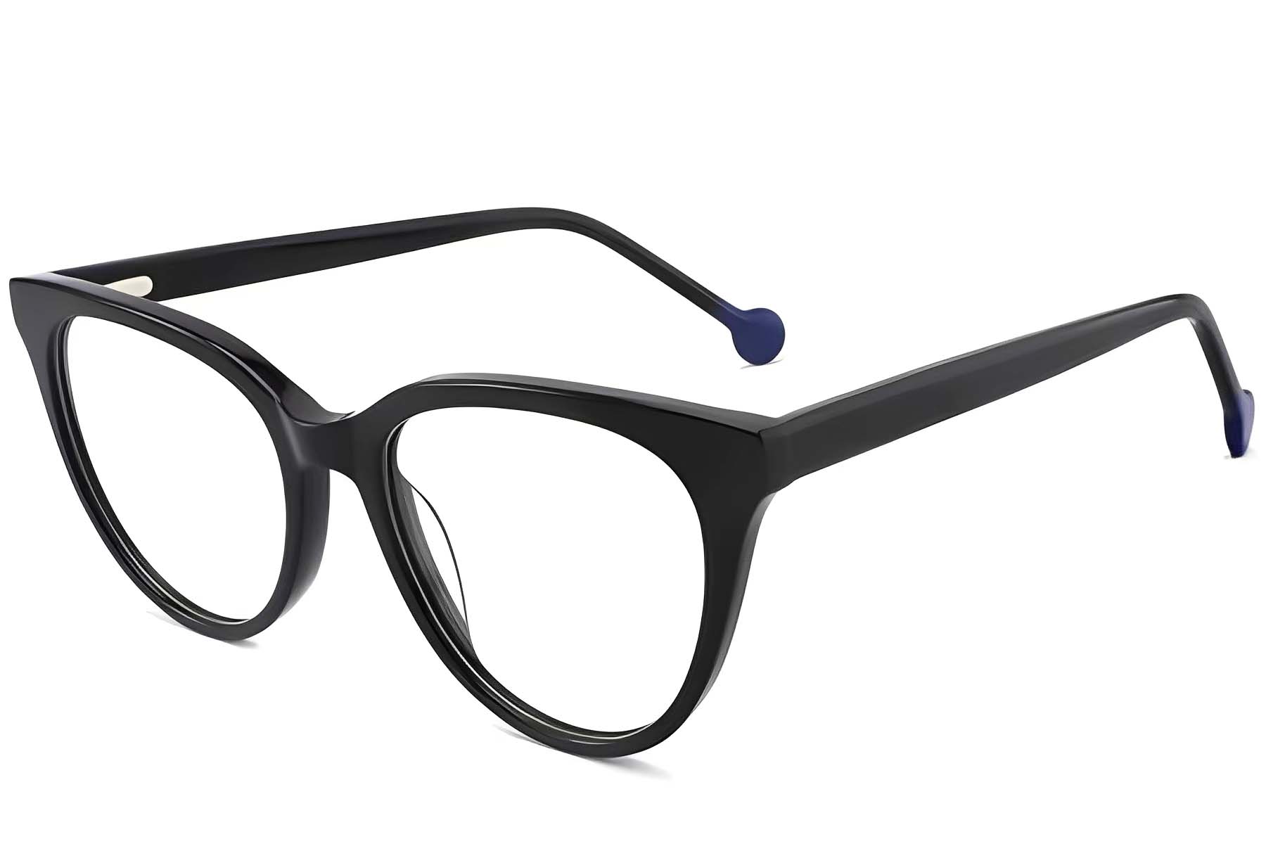 Oval Black Acetate Glasses #BS2012-0667