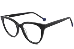 Lunettes ovales en acétate noir #BS2012-0667