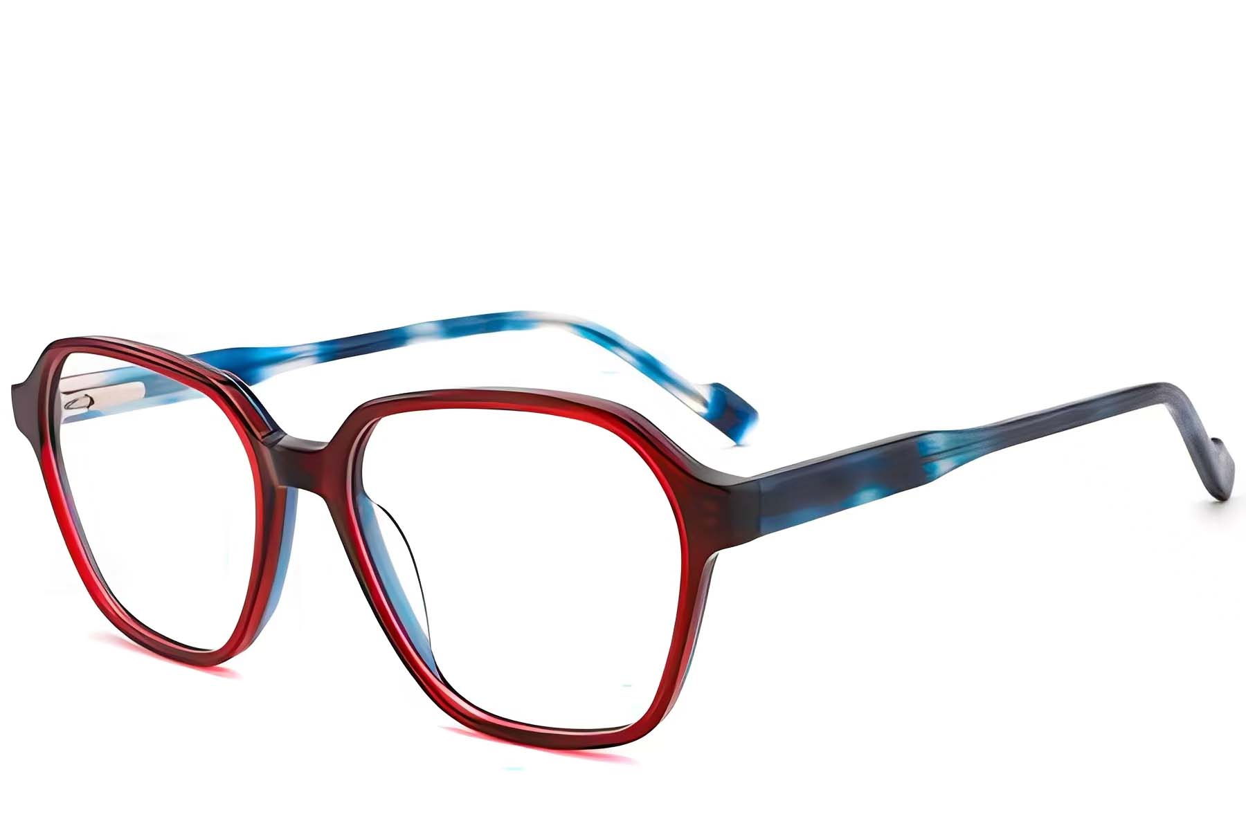 Geometric Red Acetate Glasses #BS2012-0685