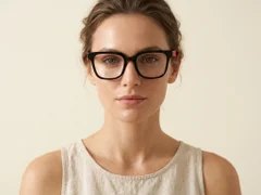 Rectangular Black Acetate Glasses #BS2012-0761
