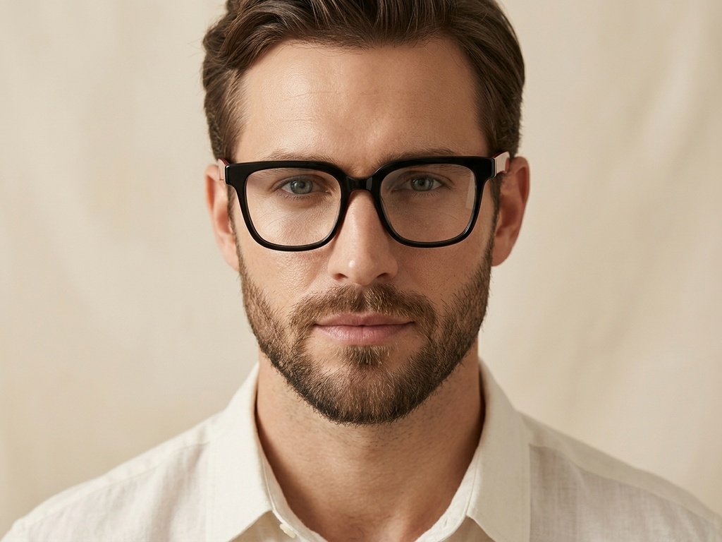 Rectangular Black Acetate Glasses #BS2012-0761