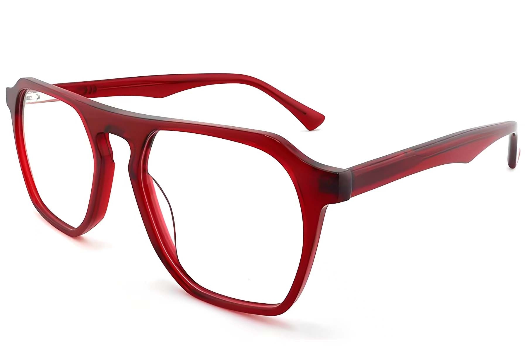 Aviator Red Acetate Glasses #BS2012-0764