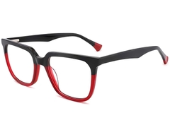Rectangular Red Acetate Glasses #BS2012-0826