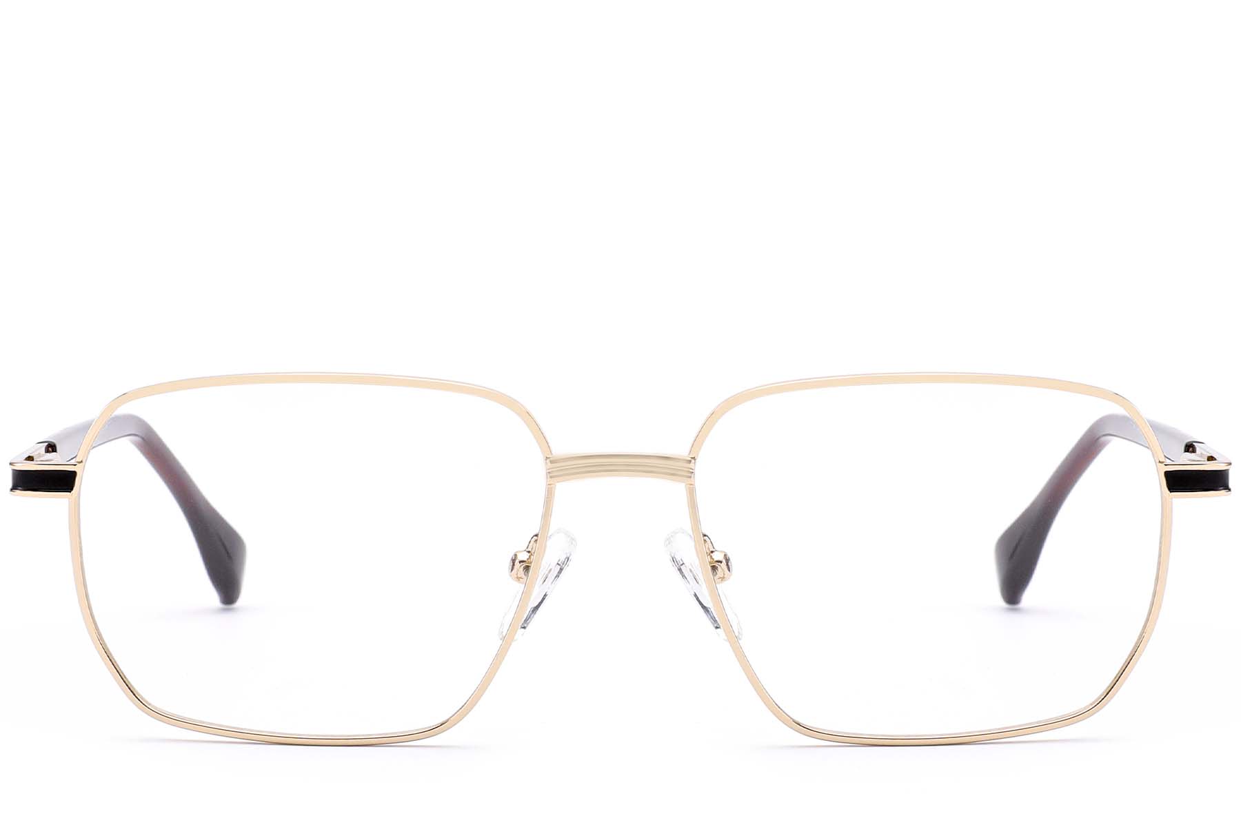 BS2012-0949_Golden_Rectangular_Metal_Glasses_front