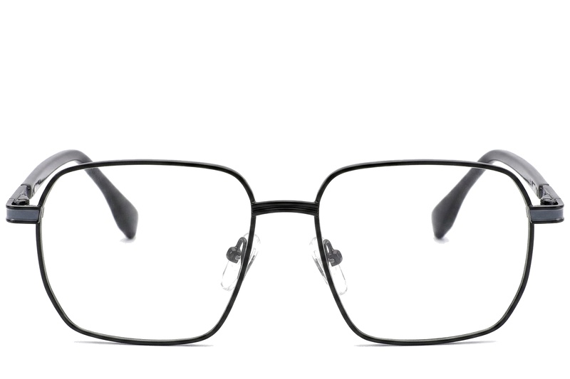 BS2012-0951_Black_Rectangular_Metal_Glasses_corner-front