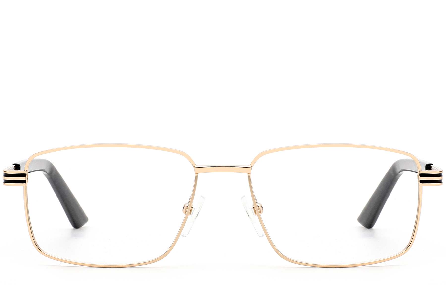 BS2012-0996_Golden_Rectangular_Metal_Glasses_front