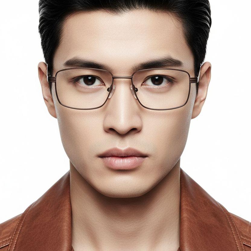 bs2012-0999_brown_rectangular_metal_glasses_model
