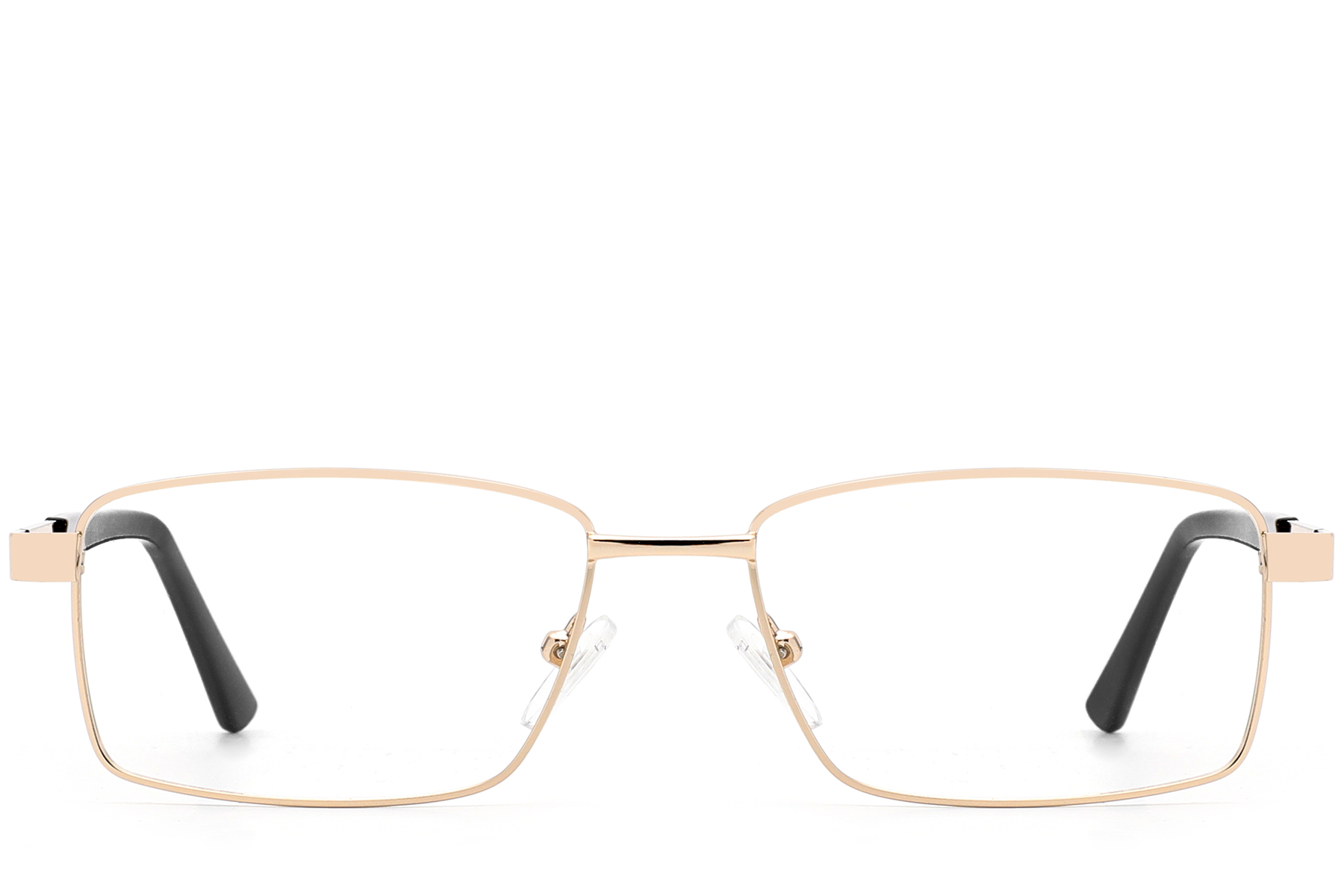 BS2012-1000_Golden_Rectangular_Metal_Glasses_front