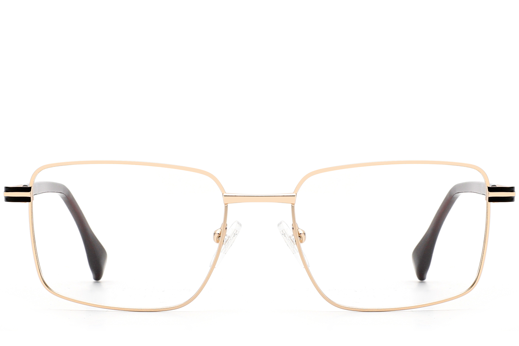 BS2012-1005_Golden_Rectangular_Metal_Glasses_front