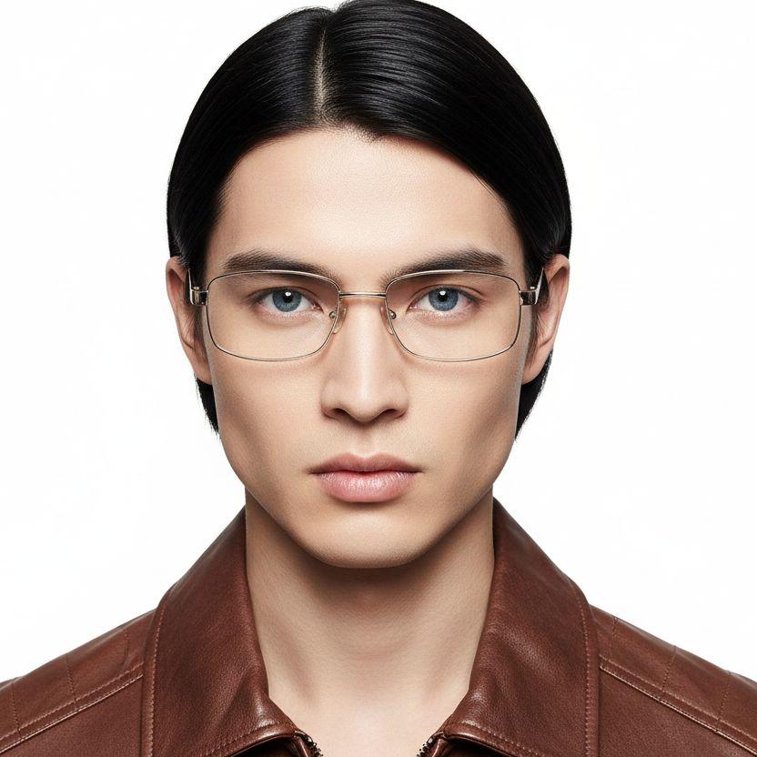 bs2012-1033_golden_rectangular_metal_glasses_model