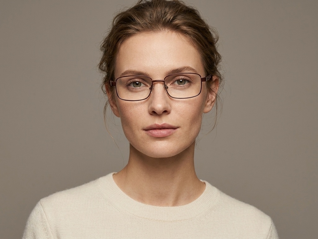 BS2012-1056_Brown_Rectangular_Metal_Glasses_corner-tryon_female