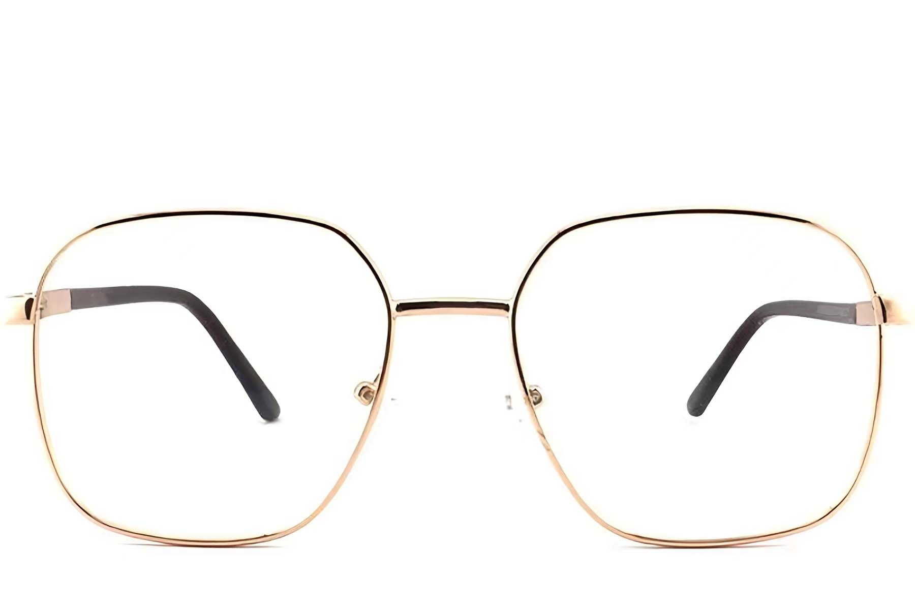 BS2012-1082_Golden_Rectangular_Metal_Glasses_front