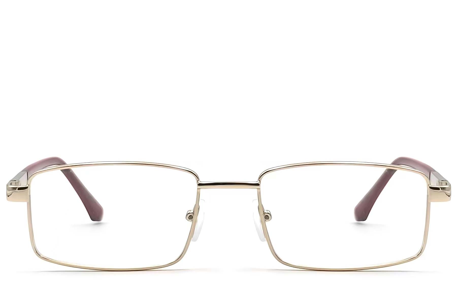 BS2012-1108_Golden_Rectangular_Metal_Glasses_front
