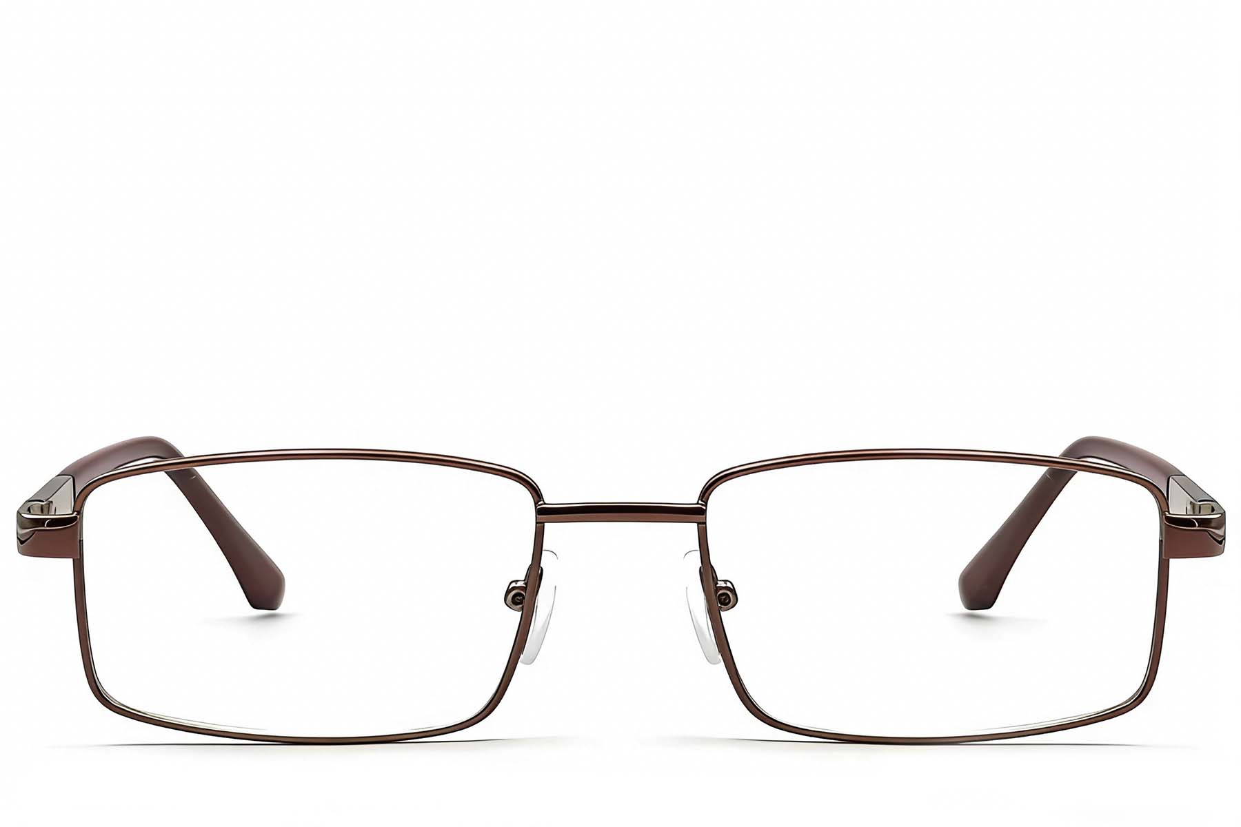 BS2012-1110_Brown_Rectangular_Metal_Glasses_front