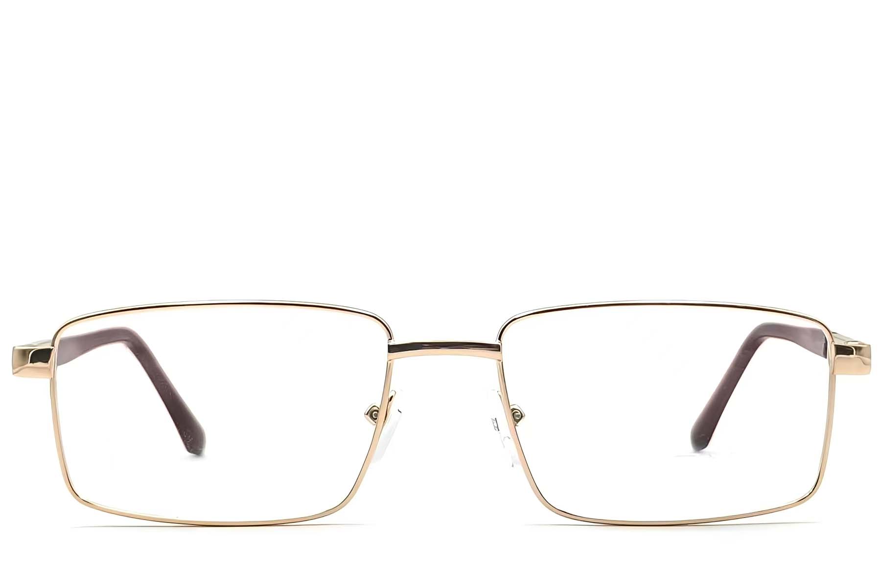 BS2012-1114_Golden_Rectangular_Metal_Glasses_front