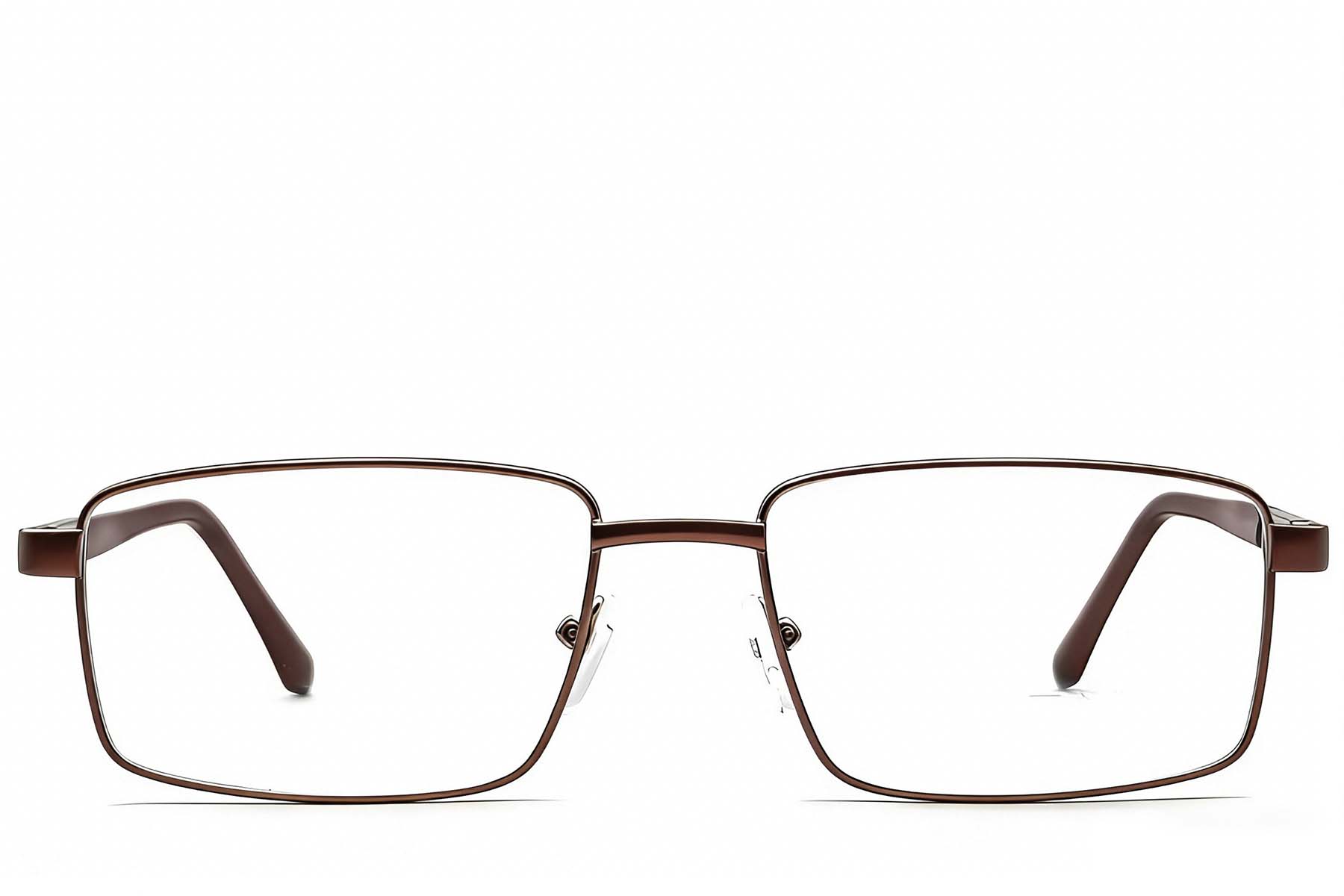 BS2012-1116_Brown_Rectangular_Metal_Glasses_front