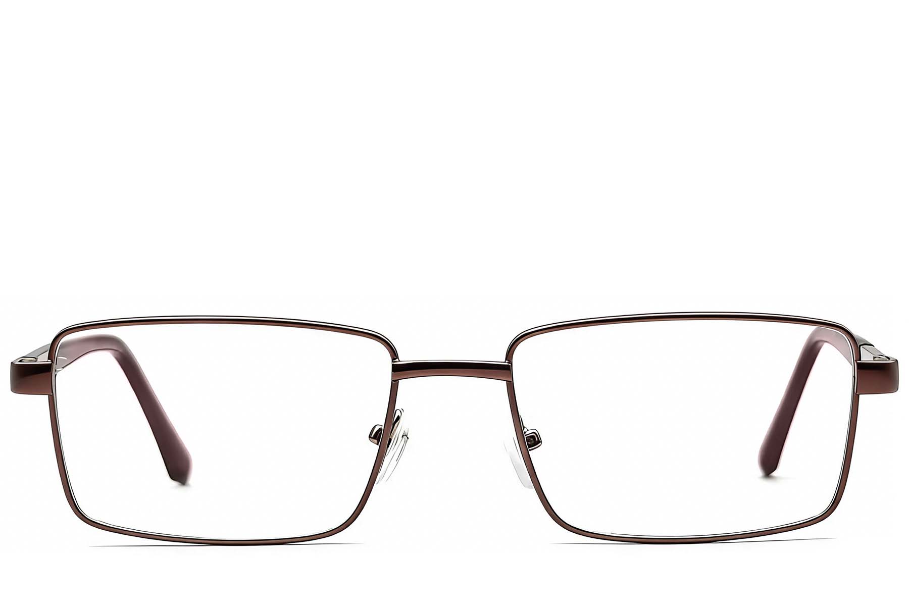 BS2012-1122_Brown_Rectangular_Metal_Glasses_front