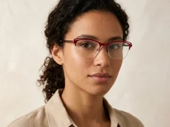 BS2012-1134_Red_Semi-rimless_Metal_Glasses-tryon_female