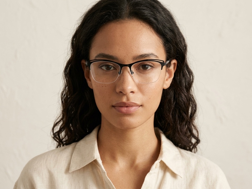 BS2012-1135_Black_Semi-rimless_Metal_Glasses-tryon_female