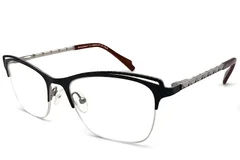 Gafas de metal negro con montura semi al aire #BS2012-1135